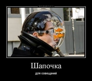 Демотиватор «Шапочка для совещаний»