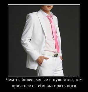 Чем ты белее, мягче и пушистее, тем приятнее о тебя вытирать ноги